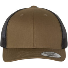 YP Classics Retro Trucker Cap - YP_Classics_6606_Coyote_Brown-_Black_Front_High