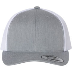 YP Classics Retro Trucker Cap - YP_Classics_6606_Heather_Grey-_White_Front_High