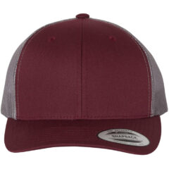 YP Classics Retro Trucker Cap - YP_Classics_6606_Maroon-_Grey_Front_High