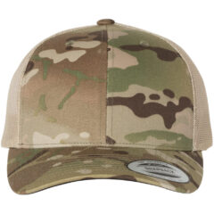 YP Classics Retro Trucker Cap - YP_Classics_6606_Multicam_Green-_Khaki_Front_High