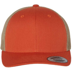 YP Classics Retro Trucker Cap - YP_Classics_6606_Rustic_Orange-_Khaki_Front_High