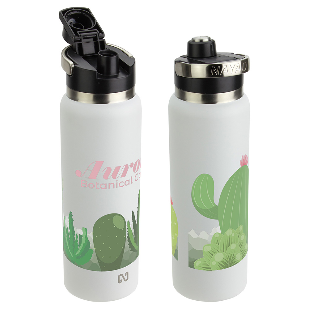 NAYAD® Traveler Stainless Bottle with Twist-Top Spout – 40 oz - dnb-tr21wh