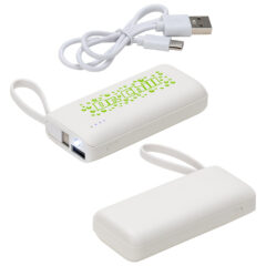 Chancellor 5000 mAh Power Bank with USB-C Built-in Cable - epb-ch24wh