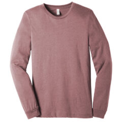 BELLA+CANVAS® Unisex Heather CVC Long Sleeve Tee - 23675-HthrMauve-5-BC3501CVCHthrMauveFlatFront-1200W