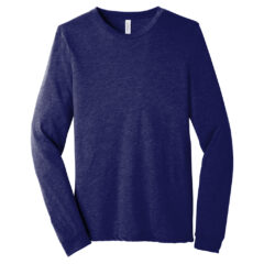 BELLA+CANVAS® Unisex Triblend Long Sleeve Tee - 23678-NavyTB-5-BC3513NavyTBFlatFront-1200W