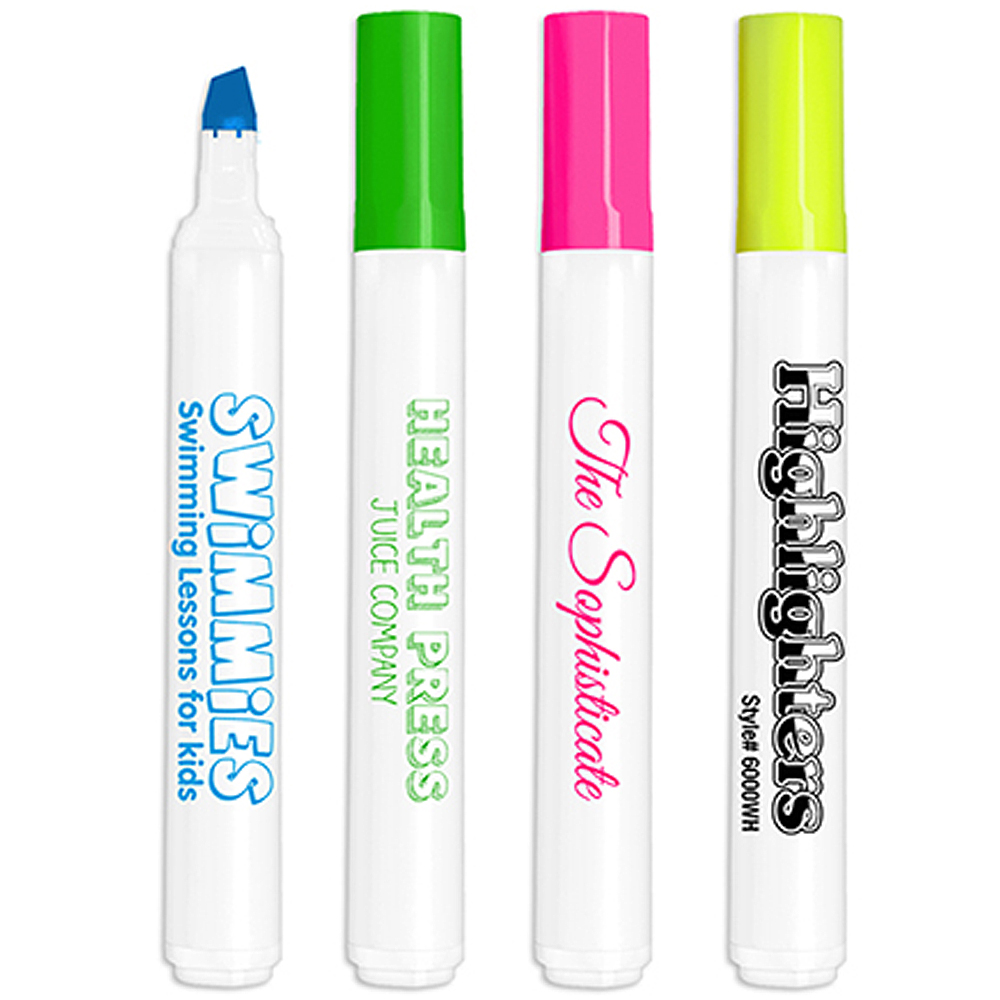 Brite Spots® Fluorescent Highlighters with White Barrel - 6000WH_500px-I