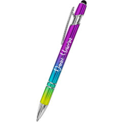 iWriter® Exec Prism Ombre Metal Ballpoint Pen & Stylus - 9833-Green_Blue_Fuchsia