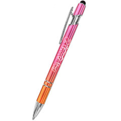 iWriter® Exec Prism Ombre Metal Ballpoint Pen & Stylus - 9833-Rose_Orange