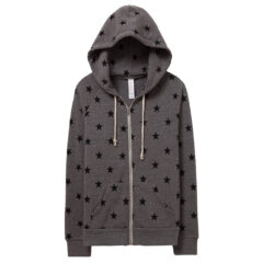 Alternative Women’s Adrian Eco-Fleece Full-Zip Hoodie - Alternative_9573_Eco_Grey_Stars_Front_High