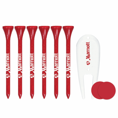 Golf Tees Plus Ball Markers Plus Divot Tool Set