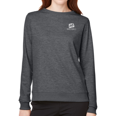 Puma Golf Ladies8217 Cloudspun Crewneck SweatshirtPumaHeatherBlackonmodel