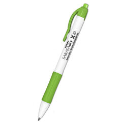 Zebra Sarasa Dry Retractable Gel Pen With White Body & Rubber Grip - ZEB-SAR-X20-WH-500px-green