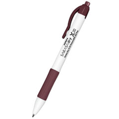 Zebra Sarasa Dry Retractable Gel Pen With White Body & Rubber Grip - ZEB-SAR-X20-WH-500px-mahogany