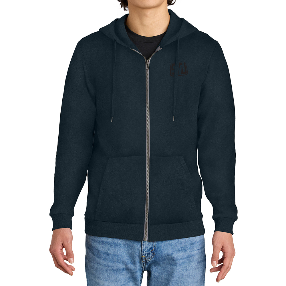 District® Perfect Tri® Fleece Full-Zip Hoodie - 1200W-23175-NewNavy-0-DT1300NewNavyModelFront