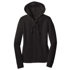 District ® Women’s Fitted Jersey Full-Zip Hoodie - 6179-Black-5-DT2100BlackFlatFront-337W