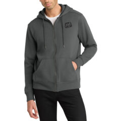 District® Perfect Weight® Fleece Full-Zip Hoodie - 624Wx724H-10206-Charcoal-0-DT1103CharcoalModelFront2