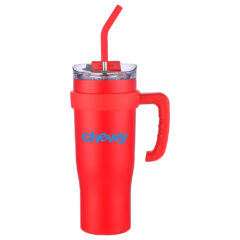 Travel Mug With Straw and Removable Handle – 40 oz - BTL128_Red-1-Color-with-Handle_157898