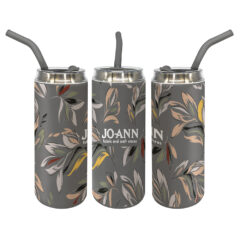 Stainless Steel Tumbler with Silicone Straw – 20 oz - BTL634_GRAY-FULL-WRAP-FULL-COLOR_151467