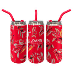 Stainless Steel Tumbler with Silicone Straw – 20 oz - BTL634_RED-FULL-WRAP-FULL-COLOR_151468