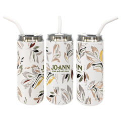 Stainless Steel Tumbler with Silicone Straw – 20 oz - BTL634_WHITE-FULL-WRAP-FULL-COLOR_151469