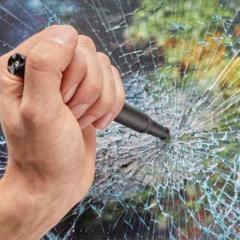 Cedar Creek® Tactical Pen With Light - Cedar Creek Tactical Pen With Lightglassbreaker in use
