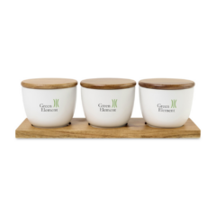 La Cuisine Appetizer Trio Tray - La Cuisine Appetizer Trio TrayAcaciaWood-White