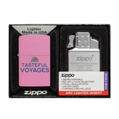 Zippo® Matte Lighter & Rechargeable Electric Lighter Insert Gift Set - Matte Zippo Lighter 038 Rechargeable Electric Lighter Insert Gift Set 8211 pink