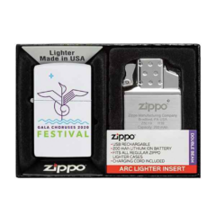 Zippo® Matte Lighter & Rechargeable Electric Lighter Insert Gift Set - Matte Zippo Lighter 038 Rechargeable Electric Lighter Insert Gift Set 8211 white