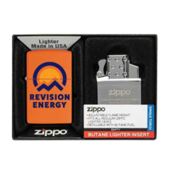 Zippo® Matte Lighter & Single Butane Insert Gift Set - Matte Zippo Lighter 038 Single Butane Insert Gift Set 8211 orange