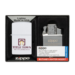 Zippo® Matte Lighter & Single Butane Insert Gift Set - Matte Zippo Lighter 038 Single Butane Insert Gift Set 8211 white