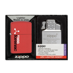 Zippo® Matte Lighter & Rechargeable Electric Lighter Insert Gift Set - Zippo Matte Lighter 038 Rechargeable Electric Lighter Insert Gift Set 8211 red