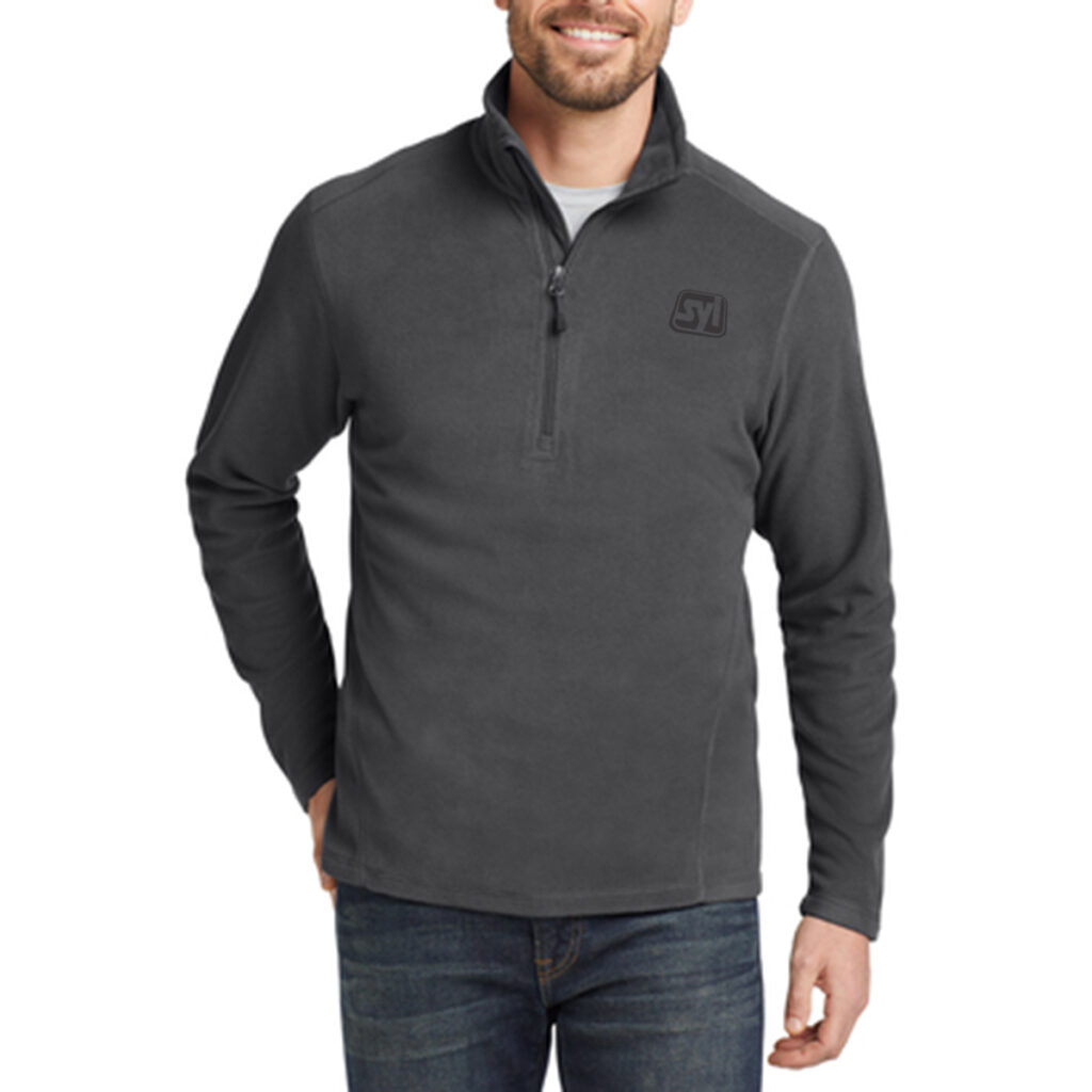 Eddie Bauer®1/2-Zip Microfleece Jacket - 337W-6945-GreySteel-0-EB226GreySteelModelFront5