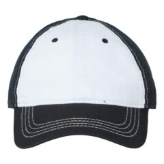 Cap America Relaxed Golf Dad Hat - CAP_AMERICA_i1002_White-_Black_Front_High