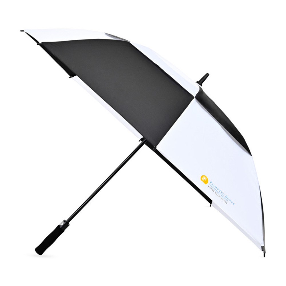 Elements 60″ Recycled Auto Open Double Canopy Golf Umbrella - bw