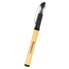 Harper Bamboo Gel Pen - 12012_BLKBAM_Silkscreen
