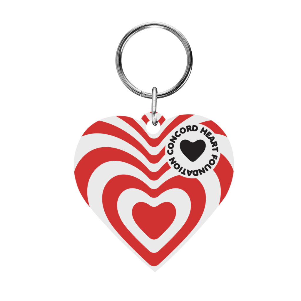 Acrylic Key Tag – Heart - 20105_WHT_4CP