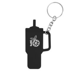 Intrepid Tumbler-Shaped Silicone Key Ring - 20106_BLK_Padprint