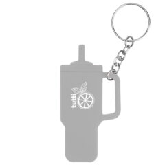 Intrepid Tumbler-Shaped Silicone Key Ring - 20106_GRA_Padprint