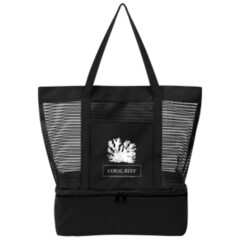 Marley rPET Mesh Tote Bag with Cooler – 12 cans - 35130_BLK_Silkscreen