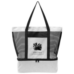 Marley rPET Mesh Tote Bag with Cooler – 12 cans - 35130_WHT_Silkscreen