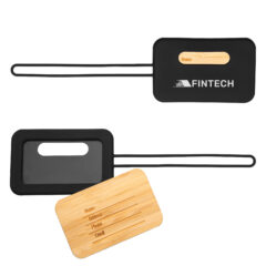 First Class Bamboo and Silicone Luggage Tag