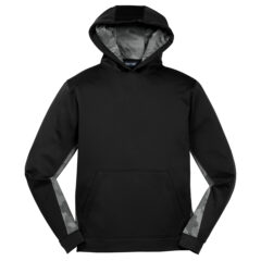 Sport-Tek® Youth Sport-Wick® CamoHex Fleece Colorblock Hooded Pullover - Sport-Tek