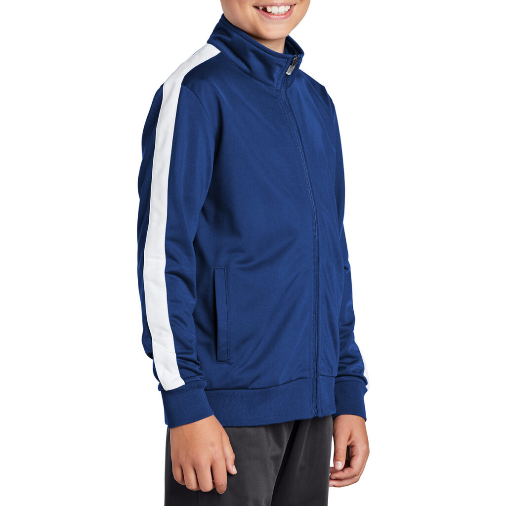 Sport-Tek® Youth Tricot Sleeve Stripe Track Jacket - Sport-Tek