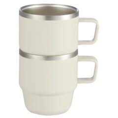 Doppio Stackable Recycled Mug Set – 6 oz - 1602-12CR_B_FR_STACK