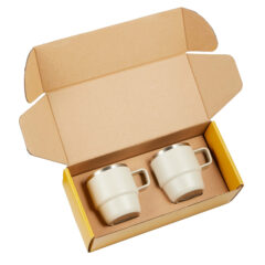 Doppio Stackable Recycled Mug Set – 6 oz - 1602-12CR_B_GIFTBOX-2