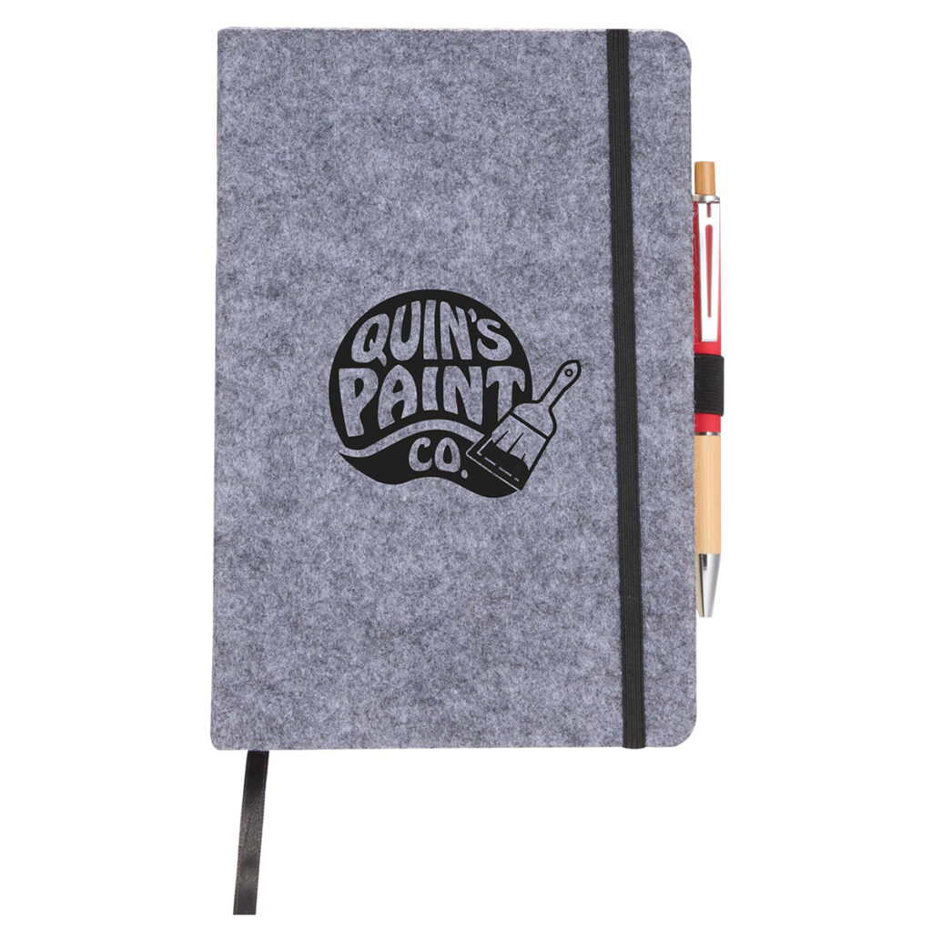 The Goods™ Recycled Felt Bound Notebook – 8″ x 5.5″ - SM-5297CA_D_FR