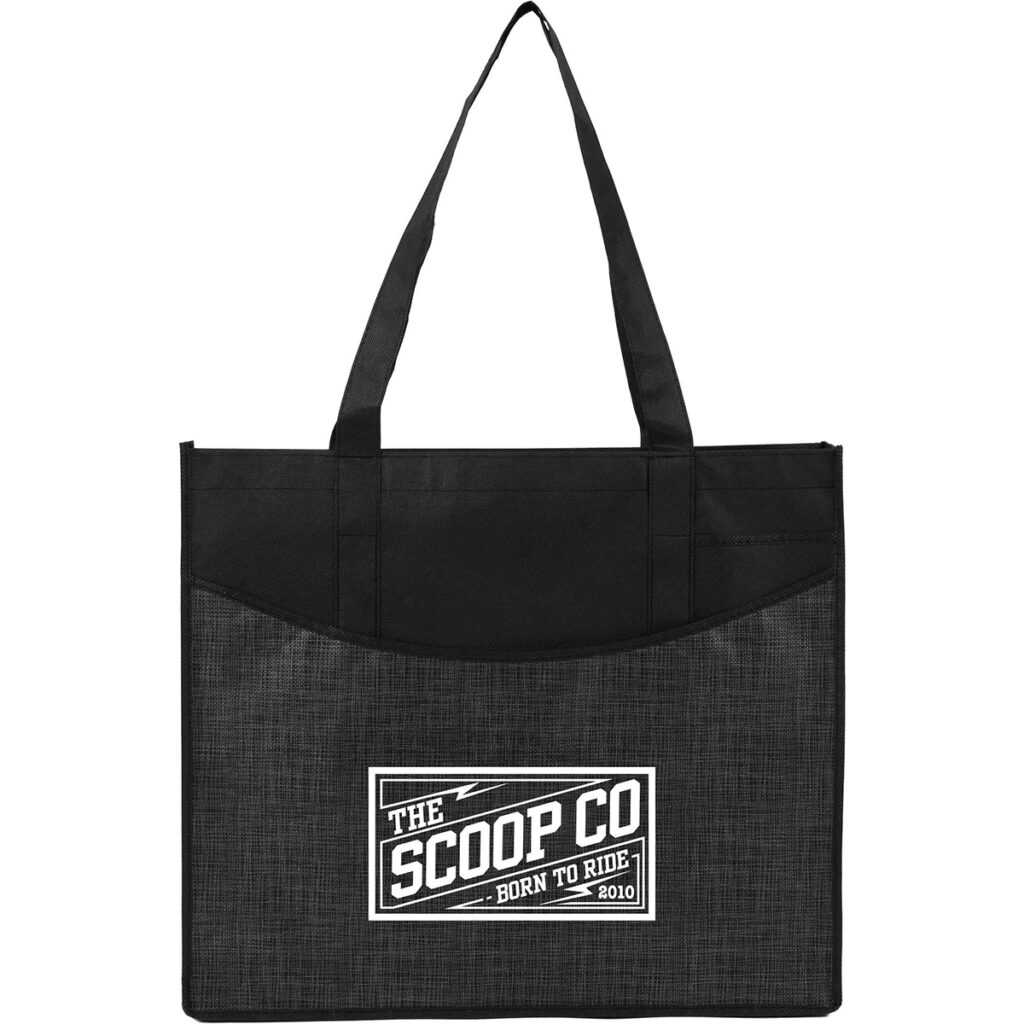 Brooke Recycled Non-Woven Convention Tote - SM-7473BK_D_FR_