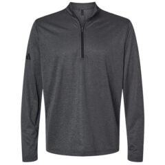 Adidas Space Dyed Quarter-Zip Pullover - Adidas_A593_Black_Melange_Front_High