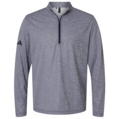 Adidas Space Dyed Quarter-Zip Pullover - Adidas_A593_Collegiate_Navy_Melange_Front_High