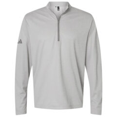 Adidas Space Dyed Quarter-Zip Pullover - Adidas_A593_Grey_One_Heather_Front_High